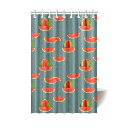 Watercolor Watermelon red, green and sweet pattern Shower Curtain 48"x72"