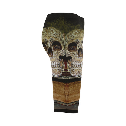 Funny Skull and Book Hestia Cropped Leggings (Model L03)