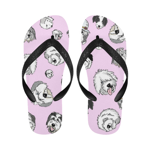 OES faces pink - Copy Flip Flops for Men/Women (Model 040)