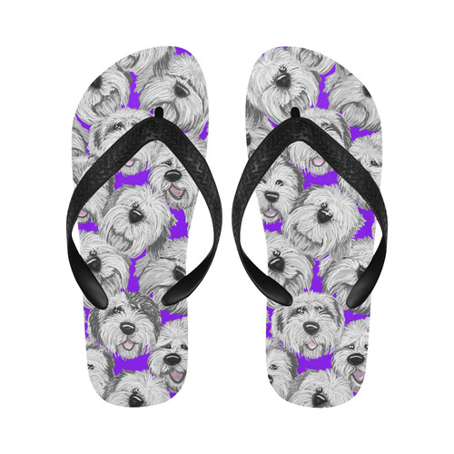 OES heads purple Flip Flops for Men/Women (Model 040)