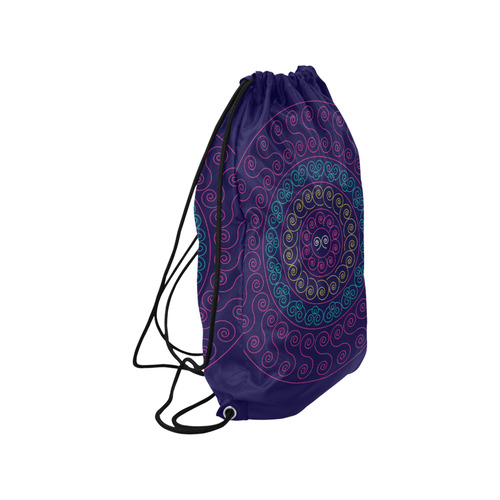 simply pink circular design mandala Small Drawstring Bag Model 1604 (Twin Sides) 11"(W) * 17.7"(H)