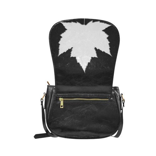 White Maple Leaf Canada Purses Classic Saddle Bag/Small (Model 1648)