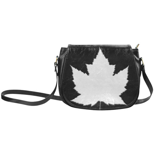 White Maple Leaf Canada Purses Classic Saddle Bag/Small (Model 1648)