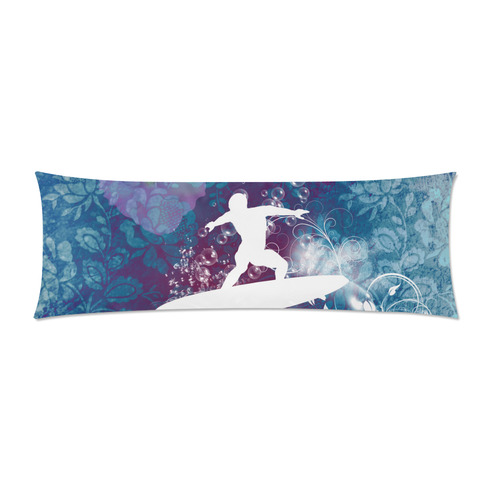 Sport, surfboarder with splash Custom Zippered Pillow Case 21"x60"(Two Sides)
