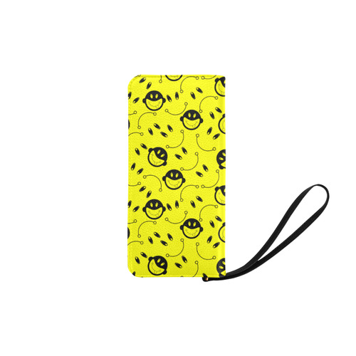 monkey tongue out on yellow Women's Clutch Purse (Model 1637)