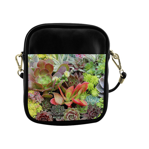 Red Green Blue Floral Succulents Sling Bag (Model 1627)