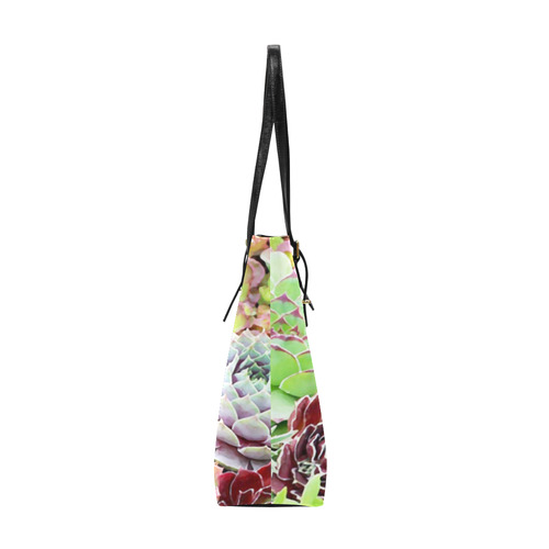 Red Green Pink Floral Succulents Euramerican Tote Bag/Small (Model 1655)