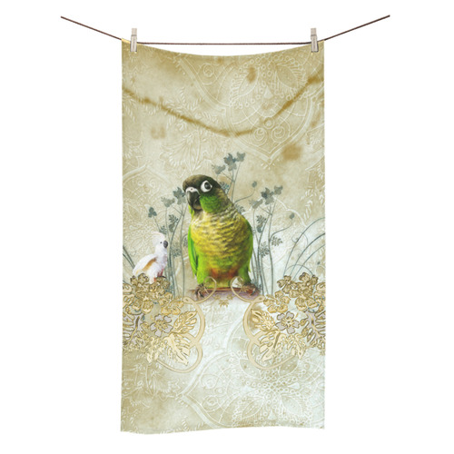 Sweet parrot with floral elements Bath Towel 30"x56"