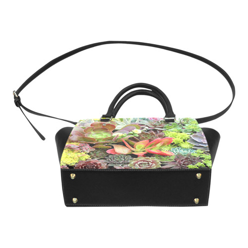 Red Green Blue Floral Succulents Classic Shoulder Handbag (Model 1653)