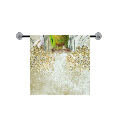 Sweet parrot with floral elements Bath Towel 30"x56"