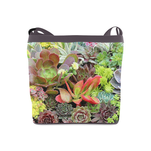 Red Green Blue Floral Succulents Crossbody Bags (Model 1613)