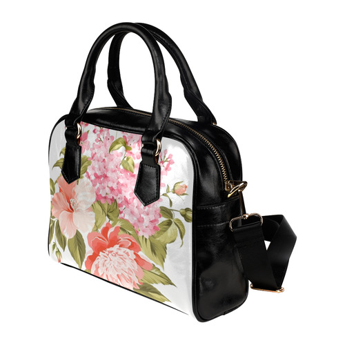 Beautiful Pink Floral Hibiscus Flowers Shoulder Handbag (Model 1634)