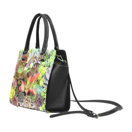 Red Green Blue Floral Succulents Classic Shoulder Handbag (Model 1653)