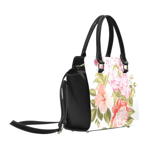 Beautiful Pink Floral Hibiscus Flowers Classic Shoulder Handbag (Model 1653)
