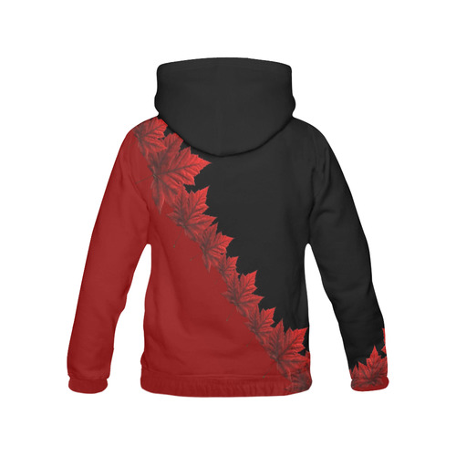 Canada Maple Leaf Hoodies Black Canada Hoodies All Over Print Hoodie for Men (USA Size) (Model H13)