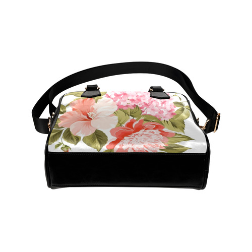 Beautiful Pink Floral Hibiscus Flowers Shoulder Handbag (Model 1634)