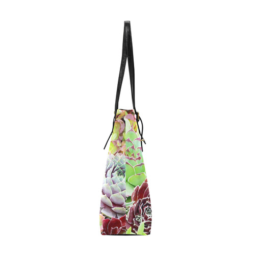 Red Green Pink Floral Succulents Euramerican Tote Bag/Small (Model 1655)