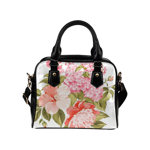 Beautiful Pink Floral Hibiscus Flowers Shoulder Handbag (Model 1634)