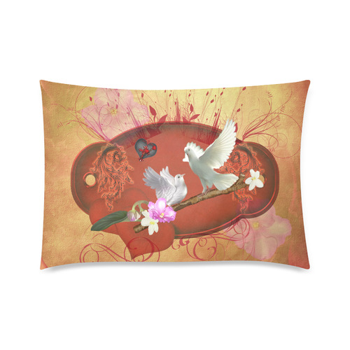 Wonderful dove couple Custom Zippered Pillow Case 20"x30"(Twin Sides)