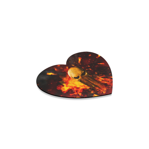 Amazing skull with fire Heart Coaster