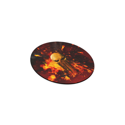 Amazing skull with fire Round Coaster