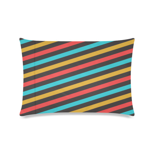 retro stripe Custom Zippered Pillow Case 16"x24"(Twin Sides)