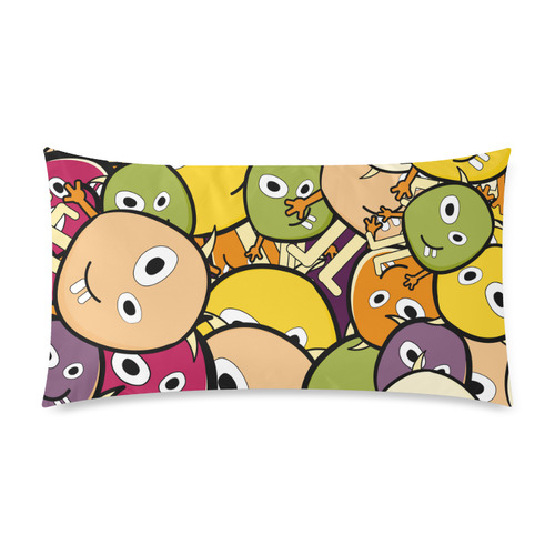 monster colorful doodle Rectangle Pillow Case 20"x36"(Twin Sides)