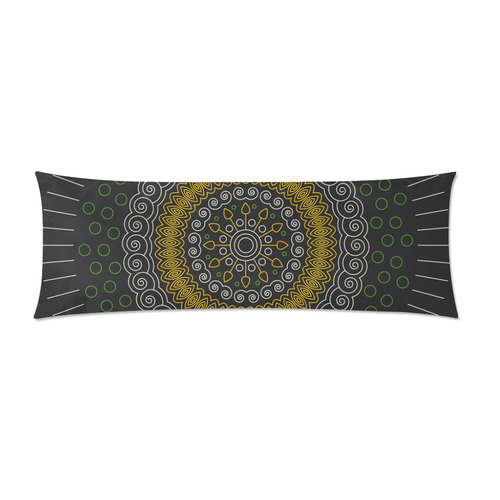 green with yellow mandala circular Custom Zippered Pillow Case 21"x60"(Two Sides)
