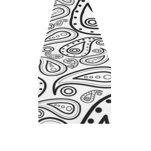 black and white paisley Table Runner 14x72 inch