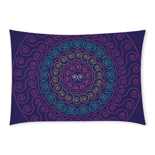 simply pink circular design mandala Custom Rectangle Pillow Case 20x30 (One Side)