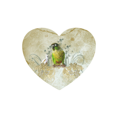 Sweet parrot with floral elements Heart-shaped Mousepad