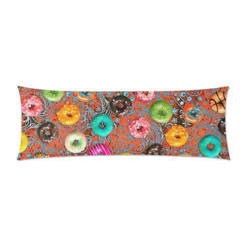 Colorful Yummy Donuts Hearts Ornaments Pattern Custom Zippered Pillow Case 21"x60"(Two Sides)
