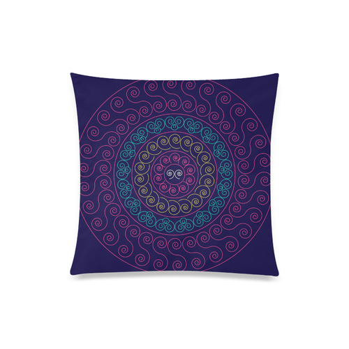 simply pink circular design mandala Custom Zippered Pillow Case 20"x20"(One Side)