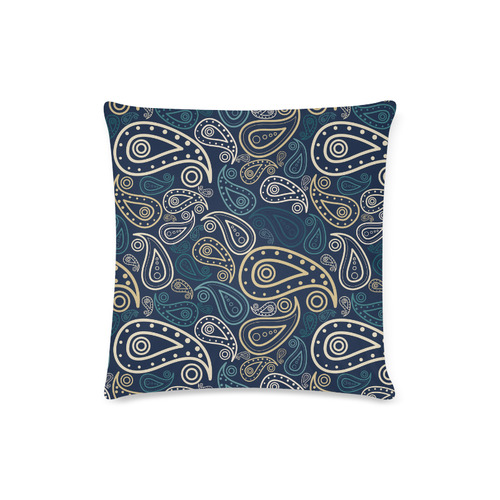 paisley illustration Custom Zippered Pillow Case 16"x16"(Twin Sides)