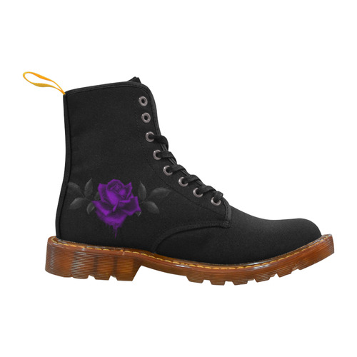 Dark Gothic Purple Rose Martin Boots For Women Model 1203H