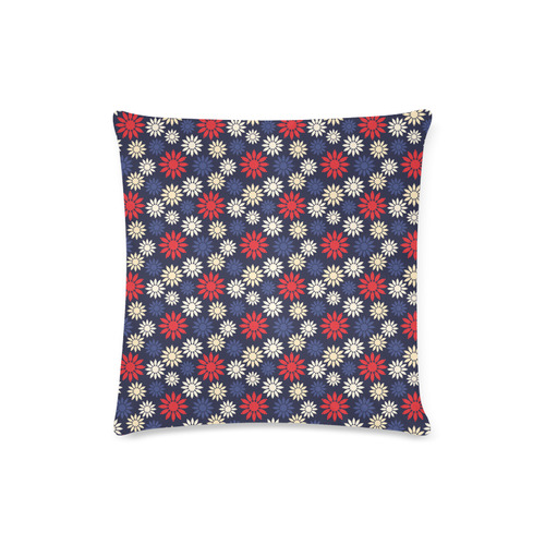 Red Symbolic Camomiles Floral Custom Zippered Pillow Case 16"x16" (one side)