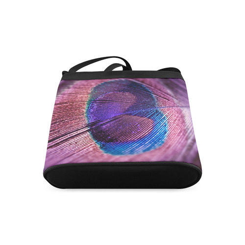 Purple Peacock Feather Crossbody Bags (Model 1613)