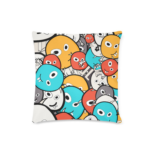 multicolor doodle monsters Custom Zippered Pillow Case 16"x16"(Twin Sides)