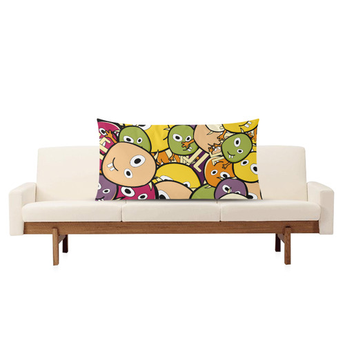 monster colorful doodle Rectangle Pillow Case 20"x36"(Twin Sides)