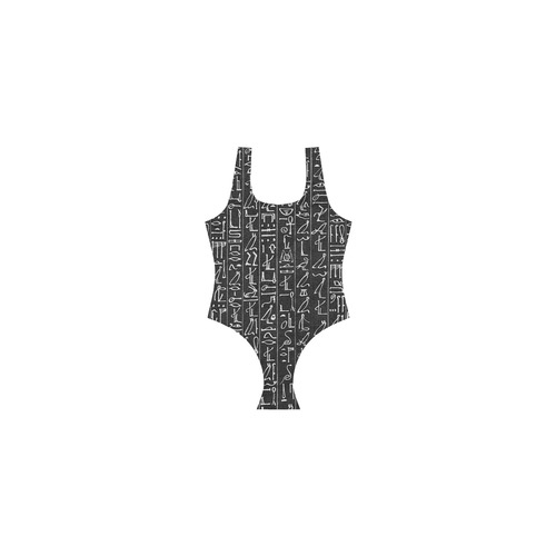 Egyptian Hieroglyphics Goth Vest One Piece Swimsuit (Model S04)