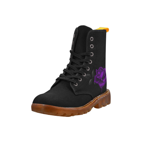 Dark Gothic Purple Rose Martin Boots For Women Model 1203H