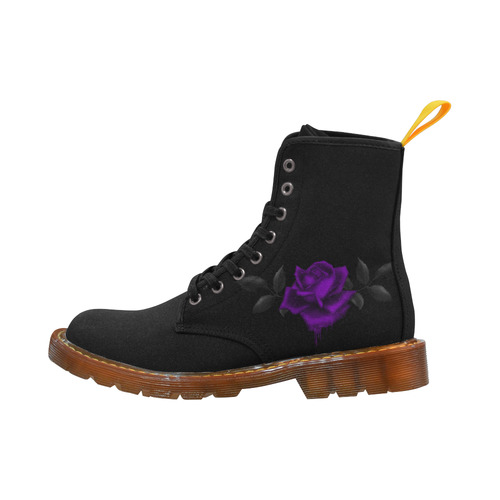 Dark Gothic Purple Rose Martin Boots For Women Model 1203H