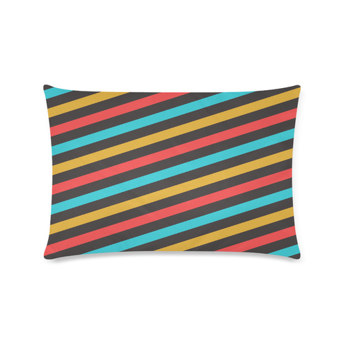 retro stripe Custom Zippered Pillow Case 16"x24"(Twin Sides)