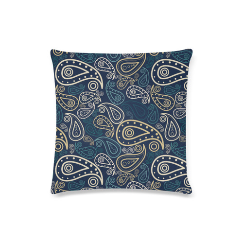 paisley illustration Custom Zippered Pillow Case 16"x16"(Twin Sides)