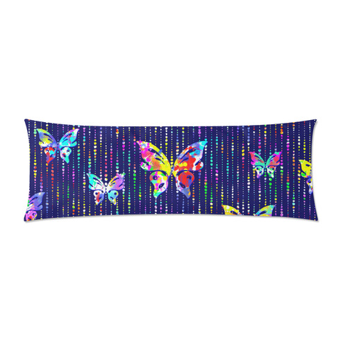 Butterflies On Dotted Lines Pattern Custom Zippered Pillow Case 21"x60"(Two Sides)