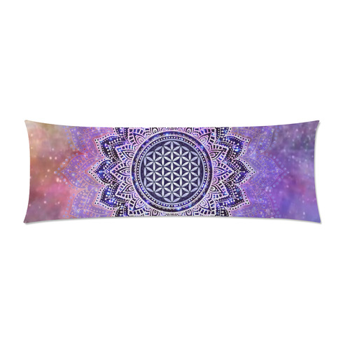 Flower Of Life Lotus Of India Galaxy Colored Custom Zippered Pillow Case 21"x60"(Two Sides)