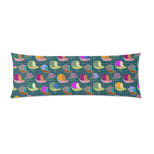 Simply Geometric Cute Birds Pattern Colored Custom Zippered Pillow Case 21"x60"(Two Sides)