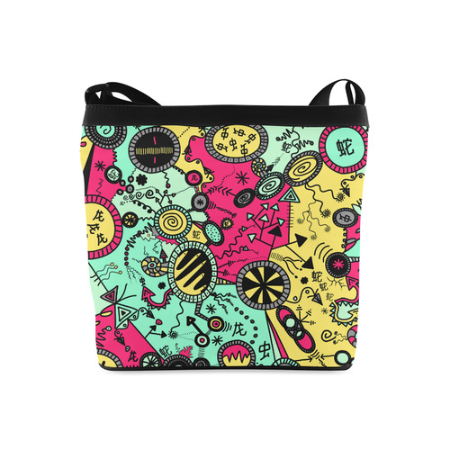 Comic Doodle Illustration in Colour Crossbody Bags (Model 1613)