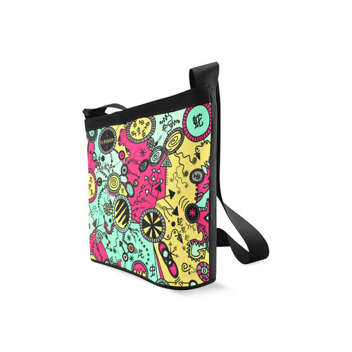Comic Doodle Illustration in Colour Crossbody Bags (Model 1613)