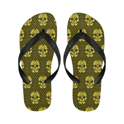 Skull pattern 517 C by JamColors Flip Flops for Men/Women (Model 040)